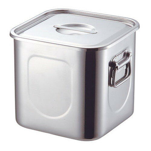 ☆ ストック 仕込み ☆ KO 18-8角キッチンポット 24cm(13.7L) [ 240 x 240 x深さ 240mm ] 【飲食店 レストラン ホテル 厨房 業務用 】