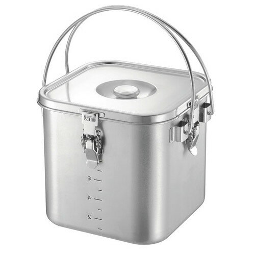 ☆ ストック 仕込み ☆ KO 19-0電磁調理器対応角型給食缶(目盛付) 18cm 5.2L [ 180 x 180 x H175mm ] 【飲食店 レストラン ホテル 厨房 業務用 】