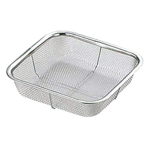 ☆ ストック 仕込み ☆ 18-8ミニ角ザル 大 [ 180 x 180 x深さ 45mm ] 【飲食店 レストラン ホテル 厨房 ..