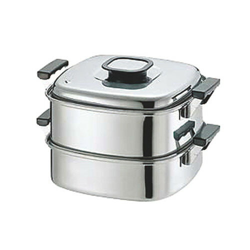 ☆ 調理小物 ☆PE 18-0角蒸器 2段 29cm 290 x 290 【 飲食店 レストラン ホテル 厨房 業務用 】