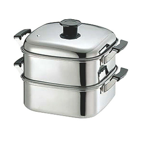 ☆ 調理小物 ☆T18-8角蒸器 2段29cm 290 x 290 【 飲食店 レストラン ホテル 厨房 業務用 】