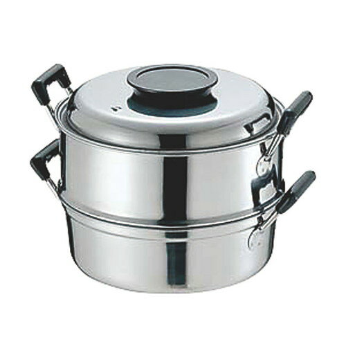 ☆ 調理小物 ☆PE 18-0丸蒸器 2段27cm 【 飲食店 レストラン ホテル 厨房 業務用 】