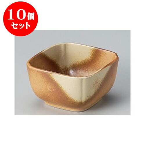 10個セット 組小鉢 伊賀風3.6角形丼 [9 x 9 x 5cm] 強化 | 丼ぶり カフェ丼 鉢 ラーメン そば うどん ボウル 食器 業務用 飲食店 カフェ うつわ 器 おしゃれ かわいい ギフト プレゼント 誕生日 贈り物 贈答品 食器セット
