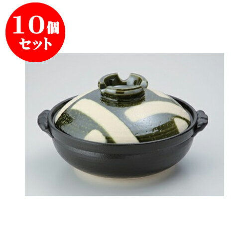 10個セット 萬古焼土鍋 オリベ格子深鍋6号 [23 x 19.5 x 11.5cm 身7cm] 直火 | 土鍋 小さい 1人用 1人鍋 2人用 インスタ あったかい ほかほか 人気 おすすめ 食器 業務用 飲食店 カフェ うつわ 器 おしゃれ かわいい ギフト プレゼント 贈り物 贈答品 食器セット