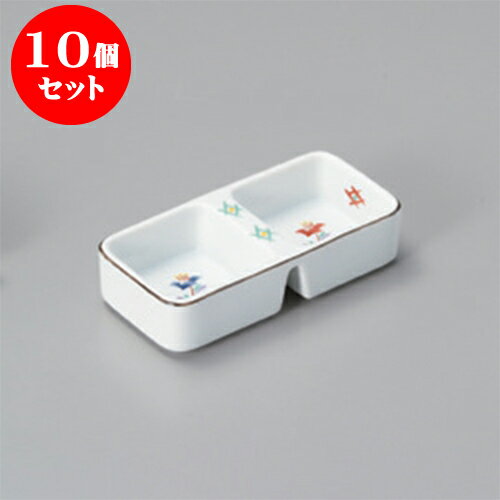 10個セット そば用品 赤絵小花二品