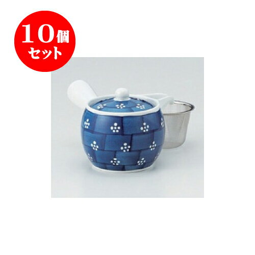 10個セット 急須 有田焼梅小紋丸型中急須（アミ付） [17 x 10 x 10cm 400cc] | ポット 急須 きゅうす 土瓶 お茶 一服 まったり 人気 おすすめ 食器 業務用 飲食店 カフェ うつわ 器 おしゃれ かわいい ギフト プレゼント 引き出物 誕生日 贈り物 贈答品 食器セット