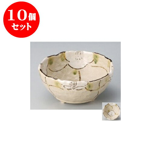 10個セット 向付 格子花三ツ足5.0鉢 [15.3 x 7cm] | 和食器 鉢 小鉢 ボウル 浅鉢 料亭 ホテル 食器 業務用 飲食店 カフェ うつわ 器 おしゃれ かわいい ギフト プレゼント 内祝い 誕生日 贈り物 贈答品 おすすめ 食器セット