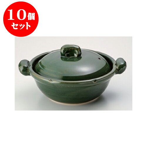 10個セット 萬古焼土鍋 織部手造鍋10号 [38 x 31 x 18.5cm 身10.5cm] 直火 | 土鍋 大きい 大人数 4人用 鍋パ インスタ あったかい ほかほか 人気 おすすめ 食器 業務用 飲食店 カフェ うつわ 器 おしゃれ かわいい ギフト プレゼント 贈り物 贈答品 食器セット