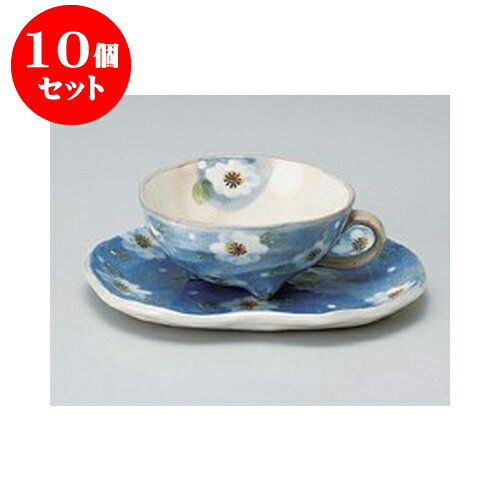 10個セット スープボール 粉引花染ティー＆スープ（青） [18.2 x 15 x 5.5cm] 土物 手洗い | スープ碗 スープ スープマグ 汁椀 人気 おすすめ 食器 洋食器 業務用 飲食店 カフェ うつわ 器 おしゃれ かわいい ギフト プレゼント 引き出物 誕生日 贈り物 贈答品 食器セット