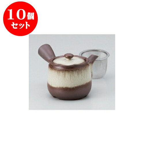 10個セット 萬古焼急須 2.0花花白万古急須（カゴアミ付） [380cc] | ポット 急須 きゅうす 土瓶 お茶 一服 まったり 人気 おすすめ 食器 業務用 飲食店 カフェ うつわ 器 おしゃれ かわいい ギフト プレゼント 引き出物 誕生日 贈り物 贈答品 食器セット