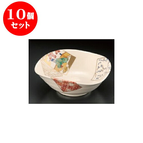 10個セット 向付 百人一首三方鉢 [15.2 x 5.2cm] | 和食器 鉢 小鉢 ボウル 浅鉢 料亭 ホテル 食器 業務用 飲食店 カフェ うつわ 器 おしゃれ かわいい ギフト プレゼント 内祝い 誕生日 贈り物 贈答品 おすすめ 食器セット