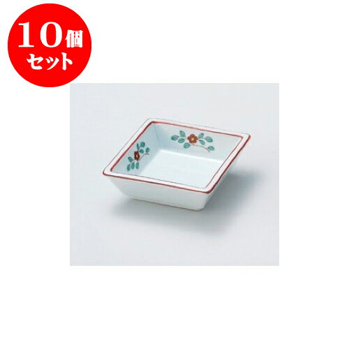 10個セット 松花堂 赤絵小花角小鉢 [11 x 11 x 3.8cm] | 松花堂 弁当 正月 元旦 お節 おすすめ 人気 食器 業務用 飲食店 カフェ うつわ 器 おしゃれ かわいい お洒落 ギフト プレゼント 引き出物 内祝い 結婚祝い 誕生日 贈り物 贈答品