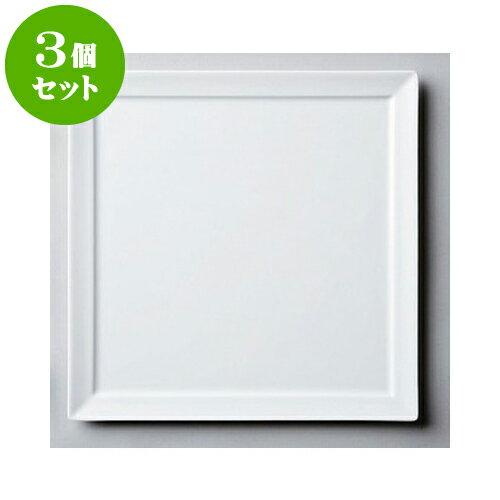 3個セット デリカウェア YZ（白磁）30cmオードブル [30 x 30 x 1.6cm] | 四角 スクエア スクエアー 角皿 パスタ 人気 おすすめ 食器 洋食器 業務用 飲食店 カフェ うつわ 器 おしゃれ かわいい ギフト プレゼント 引き出物 誕生日 贈り物 贈答品 食器セット
