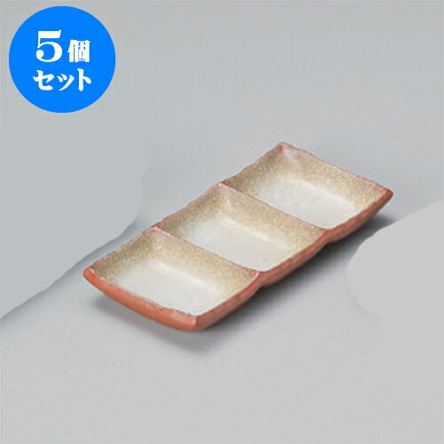 5個セット 薬味皿 緋三品盛 [19.3 x 9.3