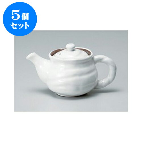 5個セット 洋陶単品 白釉ひねりポット（カゴアミ付） [10 x 9.5cm 380cc] | ポット 急須 土瓶 紅茶 コーヒー まったり 人気 おすすめ 食器 業務用 飲食店 カフェ うつわ 器 おしゃれ かわいい ギフト プレゼント 引き出物 誕生日 贈り物 贈答品 食器セット