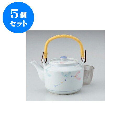 5個セット 土瓶 有田焼スイトピー10号土瓶（アミ付） [23 x 15.5 x 14cm 1880cc] | ポット 急須 土瓶 お茶 大きい 一服 まったり 人気 おすすめ 食器 業務用 飲食店 カフェ うつわ 器 おしゃれ かわいい ギフト プレゼント 引き出物 誕生日 贈り物 贈答品 食器セット