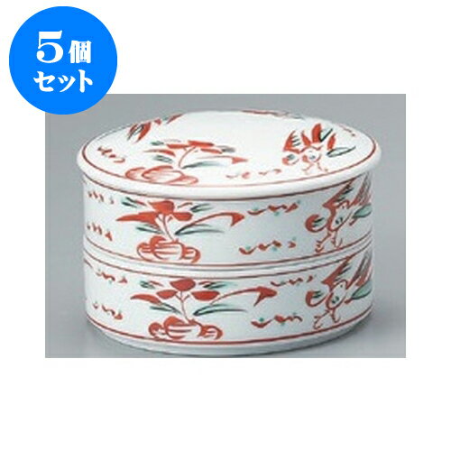 5個セット 卓上小物 手描花鳥2段重（L） [14.5 x 9cm] | 松花堂 弁当 正月 元旦 お節 おすすめ 人気 食器 業務用 飲食店 カフェ うつわ 器 おしゃれ かわいい お洒落 ギフト プレゼント 引き出物 内祝い 結婚祝い 誕生日 贈り物 贈答品