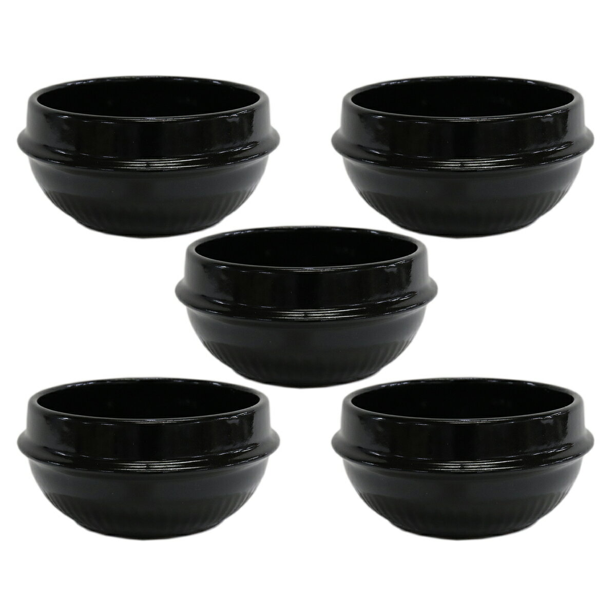 5個セット 韓国食器 チゲ鍋18cm身丈 [17.5 x 9cm 1400cc] 直火 【料亭 旅館 和食器 飲食店 業務用】