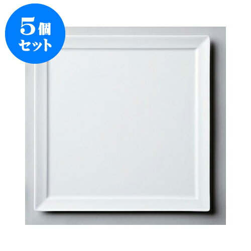 5個セット デリカウェア YZ（白磁）30cmオードブル [30 x 30 x 1.6cm] | 四角 スクエア スクエアー 角皿 パスタ 人気 おすすめ 食器 洋食器 業務用 飲食店 カフェ うつわ 器 おしゃれ かわいい ギフト プレゼント 引き出物 誕生日 贈り物 贈答品 食器セット