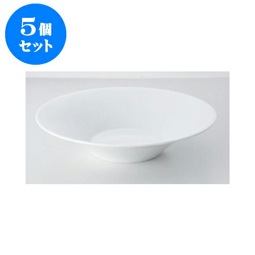 5個セット デリカウェア YZ（白磁）26cmモンテ [25.3 x 6cm] | パスタ カレー メイン 皿 麺皿 スパゲティ 人気 おすすめ 食器 洋食器 業務用 飲食店 カフェ うつわ 器 おしゃれ かわいい ギフト プレゼント 贈答品 カフェ 自宅 レストラン イベント 食器セット