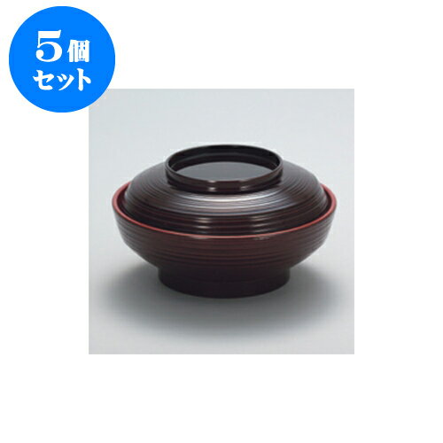 5個セット 飯器・丼 溜内朱 6寸平乱筋丼 [18 x 9.8cm] 耐熱 TA・耐熱 | お重 鰻 天丼 かつ丼 うどん そば 蕎麦 プレゼント ギフト 結婚祝い 引き出物 内祝い 開店祝い 退職祝い 贈答品 贈り物 人気 通販 おしゃれ かわいい 業務用 飲食店