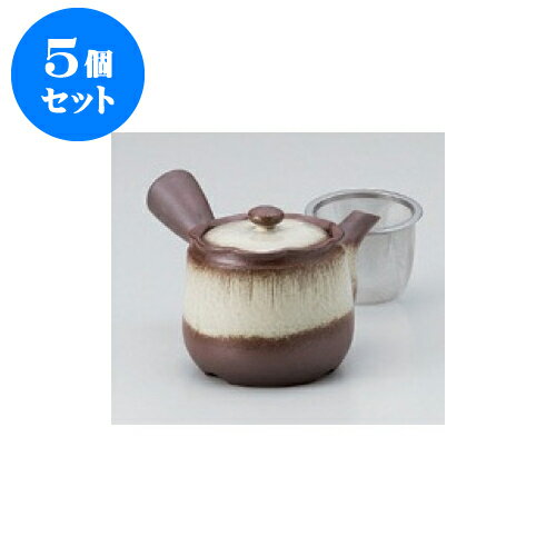 5個セット 萬古焼急須 2.0花花白万古急須（カゴアミ付） [380cc] | ポット 急須 きゅうす 土瓶 お茶 一服 まったり 人気 おすすめ 食器 業務用 飲食店 カフェ うつわ 器 おしゃれ かわいい ギフト プレゼント 引き出物 誕生日 贈り物 贈答品