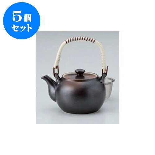 5個セット 土瓶 やきしめ5号土瓶アミ付 [17 x 13 x 10.5cm　800cc] | ポット 急須 土瓶 お茶 大きい 一服 まったり 人気 おすすめ 食器 業務用 飲食店 カフェ うつわ 器 おしゃれ かわいい ギフト プレゼント 引き出物 誕生日 贈り物 贈答品 食器セット