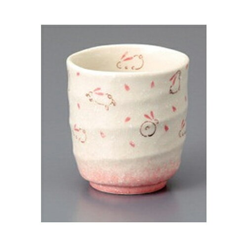 寿司湯呑 跳ねうさぎ（P）寿司湯呑 [8.5 x 9cm] | 湯呑 湯のみ すし 寿司屋 ゆのみ 人気 おすすめ 食器 業務用 飲食店 カフェ うつわ 器 おしゃれ かわいい ギフト プレゼント 引き出物 誕生日 贈り物