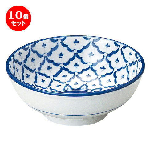 10個セット ☆ 丼 ☆ チェンマイ 3.8玉渕丼 [ D-11.5 H-4.5cm C-225cc ] | アジア料理 タイ料理 中華料理 カフェ 飲食店 業務用 柄物 青 ブルー 丼ぶり カフェ丼 鉢 ラーメン そば うどん ボウル