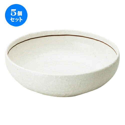 5個セット☆ 中鉢 ☆ 粉引ライン 石目8.0ボウル [ D-24.5 H-7.6cm C-2,420cc ] | 中鉢 盛鉢 取り鉢 ボウル 中 おすすめ 人気 食器 業務用 飲食店 カフェ うつわ 器 おしゃれ かわいい お洒落 ギフト プレゼント 引き出物 内祝い 結婚祝い 誕生日 贈り物 贈答品 食器セット