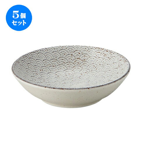 5個セット☆ 小鉢 ☆ 古代粉引き 青海波 13.5cm浅ボウル [ D-13.7 H-3.8cm ] | 小鉢 小 小さい 鉢 ボウル 万能 人気 おすすめ 食器 業務用 飲食店 カフェ うつわ 器 おしゃれ かわいい ギフト プレゼント内祝い 結婚祝い 誕生日 贈り物 贈答品 食器セット