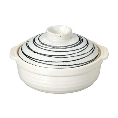 ☆ IH土鍋 ☆ 粉引黒ライン IH対応 石目7号鍋 [ L-26 S-22.5 H-13.3cm C-1,500cc ] | 土鍋 IH IH対応 鍋パ インスタ あったかい ほかほか 人気 おすすめ 食器 業務用 飲食店 カフェ うつわ 器 おしゃれ かわいい ギフト プレゼント 引き出物 誕生日 贈り物 贈答品