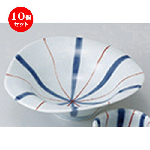 10個セット ☆ 刺身 ☆ 十草朱線なぶり向付 ［ 15.6 x 5.4cm ］ | 人気 おすすめ 食器 業務用 飲食店 カフェ うつわ 器 おしゃれ かわいい ギフト プレゼント 引き出物 誕生日 贈り物 贈答品 食器セット