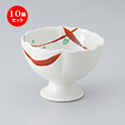 10個セット☆ 小付 ☆ アイボリー赤絵高台小付 ［ 8.6 x 6.5cm ］ | 和食器 鉢 小鉢 ボウル 料亭 ホテル 食器 業務用 飲食店 カフェ うつわ 器 おしゃれ かわいい ギフト プレゼント 内祝い 誕生日 贈り物 贈答品 おすすめ 食器セット