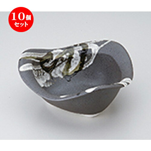 楽天せともの本舗10個セット ☆ 多用鉢 ☆ 鉄黒乱線紋変型7.5鉢 [ 20.5 x 20.5 x 9.5cm ］ | 中鉢 盛鉢 取り鉢 ボウル 中 おすすめ 人気 食器 業務用 飲食店 カフェ うつわ 器 おしゃれ かわいい お洒落 ギフト プレゼント 引き出物 内祝い 結婚祝い 誕生日 贈り物 贈答品 食器セット