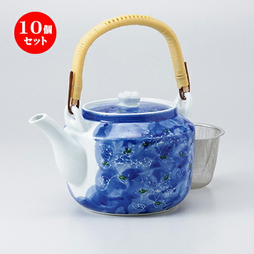 10個セット 土瓶 / 濃牡丹6号土瓶（Uアミ付） [ 14.5 x 12cm 1050cc ] | ポット 急須 土瓶 お茶 大きい 一服 まったり 人気 おすすめ 食器 業務用 飲食店 カフェ うつわ 器 おしゃれ かわいい ギフト プレゼント 引き出物 誕生日 贈り物 贈答品 食器セット