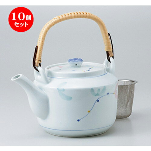 楽天せともの本舗10個セット 土瓶 / スイトピー8号土瓶（Uアミ付） [ 16 x 13.8cm 1700cc ] | ポット 急須 土瓶 お茶 大きい 一服 まったり 人気 おすすめ 食器 業務用 飲食店 カフェ うつわ 器 おしゃれ かわいい ギフト プレゼント 引き出物 誕生日 贈り物 贈答品 食器セット