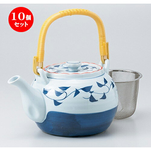 10個セット 土瓶 / ゴス巻唐草土瓶8.0 [ 21.5 x 13.5cm 1500cc ] | ポット 急須 土瓶 お茶 大きい 一服 まったり 人気 おすすめ 食器 業務用 飲食店 カフェ うつわ 器 おしゃれ かわいい ギフト プレゼント 引き出物 誕生日 贈り物 贈答品 食器セット