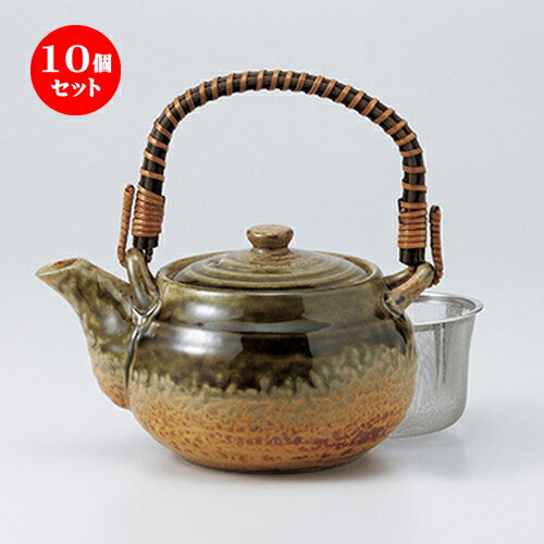 10個セット 土瓶 / グリーン伊良保5号土瓶（U 茶コシ付） [ 19 x 12cm 750cc ] | ポット 急須 土瓶 お茶 大きい 一服 まったり 人気 おすすめ 食器 業務用 飲食店 カフェ うつわ 器 おしゃれ かわいい ギフト プレゼント 引き出物 誕生日 贈り物 贈答品 食器セット
