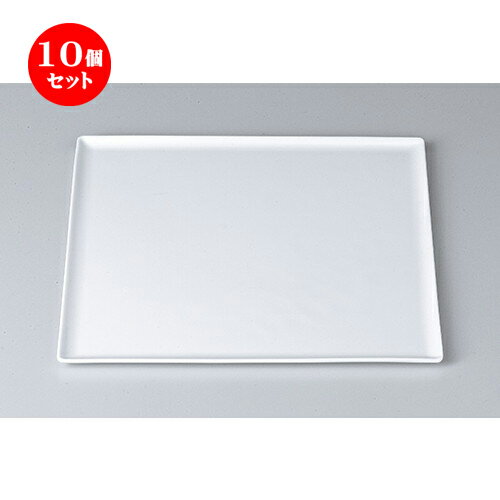 10個セット ☆ モダンスタイル ☆ NY24cmスクエア（超軽量白磁） [ 24.5 x 24.5 x 0.3cm ] | 四角 スクエア スクエアー 角皿 パスタ 人気 おすすめ 食器 洋食器 業務用 飲食店 カフェ うつわ 器 おしゃれ かわいい ギフト プレゼント 引き出物 誕生日 食器セット