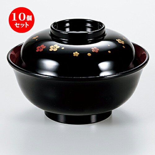 10個セット 黒 なごみ雑煮椀 梅鉢 ［ φ13.5 x 8.7cm ］ | 小吹椀 汁椀 お椀 煮物碗 吸物椀 プレゼント ギフト 結婚祝い 引き出物 内祝い 開店祝い 退職祝い せともの 瀬戸物 贈答品 贈り物 人気 通販 おしゃれ かわいい 業務用 飲食店