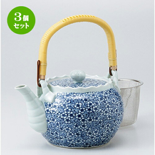 3個セット 土瓶 / 桜もみじ8号土瓶（Uアミ付） [ 16 x 13cm 1500cc ] | ポット 急須 土瓶 お茶 大きい ..