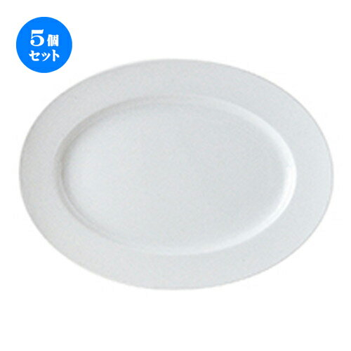 5個セット☆ 洋陶オープン ☆ GIGA（白磁強化） TA123 GIGA 12″リムプラター [ 30.5 x 22.5 x 3.0cm ] | 楕円 皿 形プラター 丸 パスタ 人気 おすすめ 食器 洋食器 業務用 飲食店 カフェ うつわ 器 おしゃれ かわいい ギフト プレゼント 引き出物 誕生日 食器セット