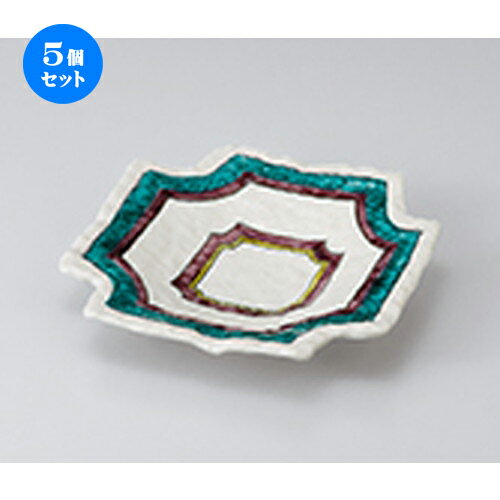 5個セット☆ 前菜皿 ☆三彩交趾隅切皿 [ 18 x 18 x 3cm ] | 付出 前菜 アラカルト 人気 おすすめ 食器 業務用 飲食店 カフェ うつわ 器 おしゃれ かわいい ギフト プレゼント 引き出物 誕生日 贈り物 贈答品 食器セット