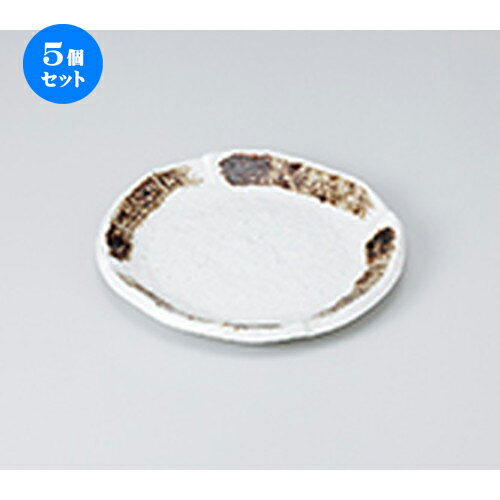 5個セット☆ 和皿 ☆ 粉引茶刷毛丸銘々皿 [ 13 x 1.5cm ］ | 中皿 デザート皿 取り皿 人気 おすすめ 食器 業務用 飲食店 カフェ うつわ ホテル 家庭用 器 SNS 内祝い ギフト プレゼント パーティ 引き出物 誕生日 記念日 贈り物 贈答品 SNS 食器セット