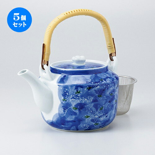 5個セット 土瓶 / 濃牡丹6号土瓶（Uアミ付） [ 14.5 x 12cm 1050cc ] | ポット 急須 土瓶 お茶 大きい 一服 まったり 人気 おすすめ 食器 業務用 飲食店 カフェ うつわ 器 おしゃれ かわいい ギフト プレゼント 引き出物 誕生日 贈り物 贈答品 食器セット