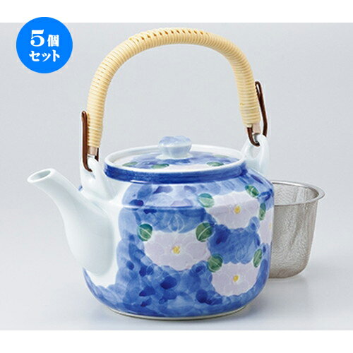 5個セット 土瓶 / 紫花8号土瓶（Uアミ付） [ 16 x 13.8cm 1700cc ] | ポット 急須 土瓶 お茶 大きい 一服 まったり 人気 おすすめ 食器 業務用 飲食店 カフェ うつわ 器 おしゃれ かわいい ギフト プレゼント 引き出物 誕生日 贈り物 贈答品 食器セット