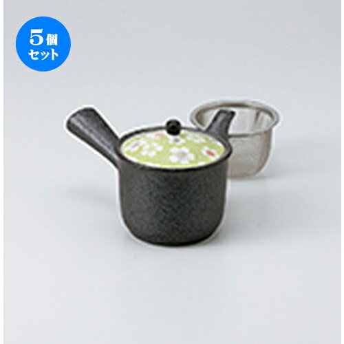 5個セット 急須 / お花見急須グリン8.9 x 9.5cm 300cc Uアミ付cm ] | ポット 急須 きゅうす 土瓶 お茶 ..
