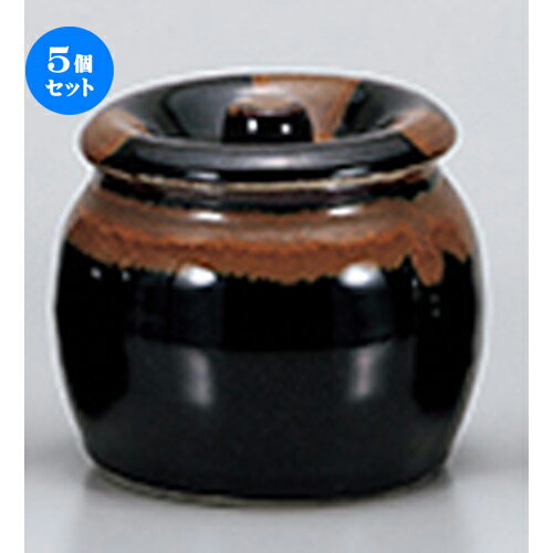 5個セット☆ 卓上小物 ☆ 天目3.0蓋物 [ 10 x 10cm ・ 550cc ］ | 人気 おすすめ 食器 業務用 飲食店 カ..