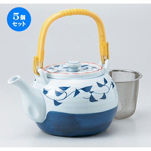 5個セット 土瓶 / ゴス巻唐草土瓶8.0 [ 21.5 x 13.5cm 1500cc ] | ポット 急須 土瓶 お茶 大きい 一服 まったり 人気 おすすめ 食器 業務用 飲食店 カフェ うつわ 器 おしゃれ かわいい ギフト プレゼント 引き出物 誕生日 贈り物 贈答品 食器セット